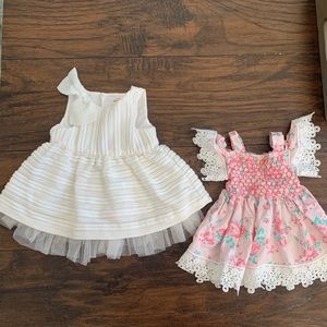 3 Month Baby Girl White and Floral Dress Bundle